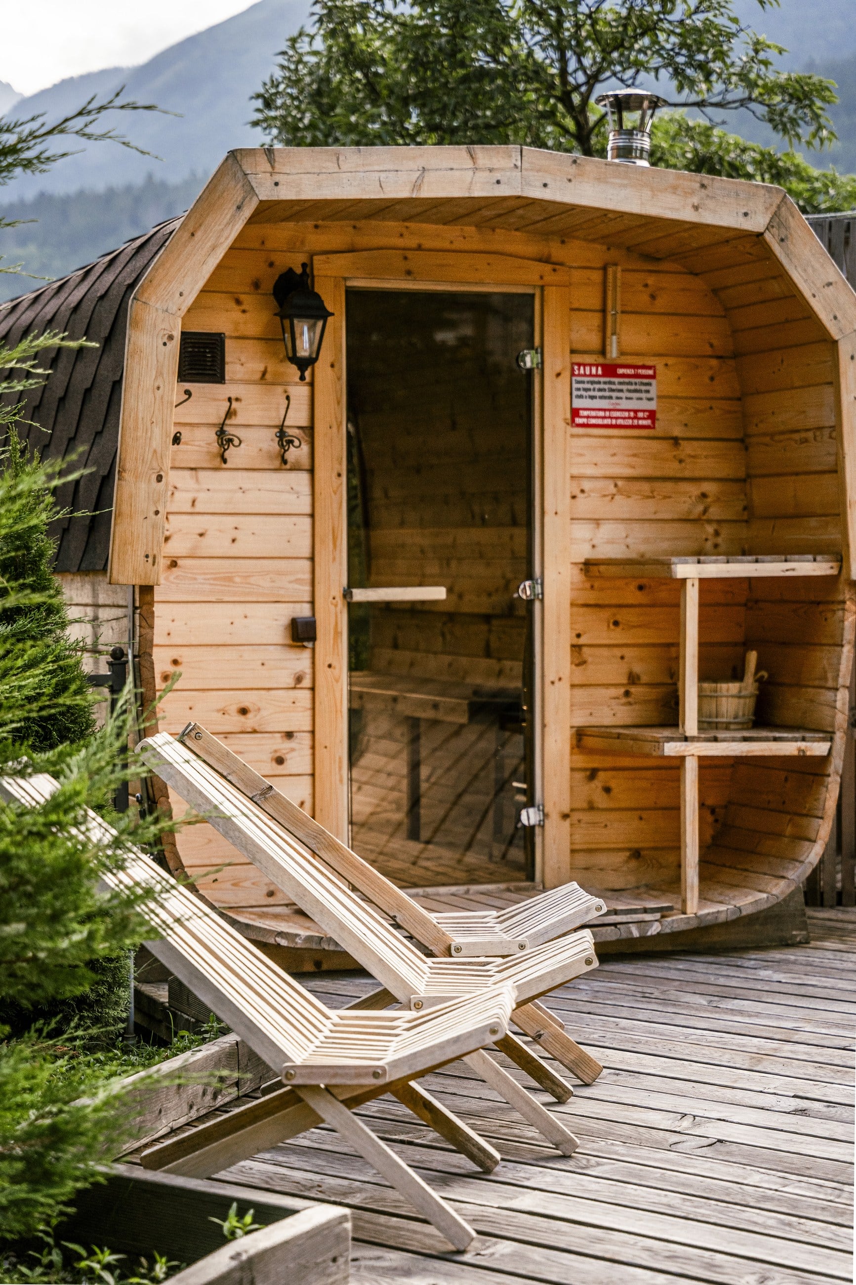 Sauna finlandese alimentata a legna del Garden